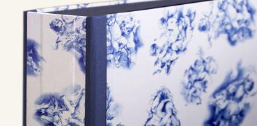 Folder with angel depiction, blue, nostalgic putti